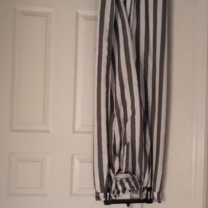 Gray and White Plazzo Dress Pants